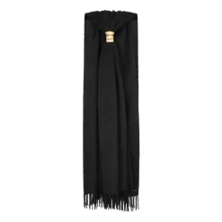 Tørklæder<Saint Laurent frynset tørklæde Sort
