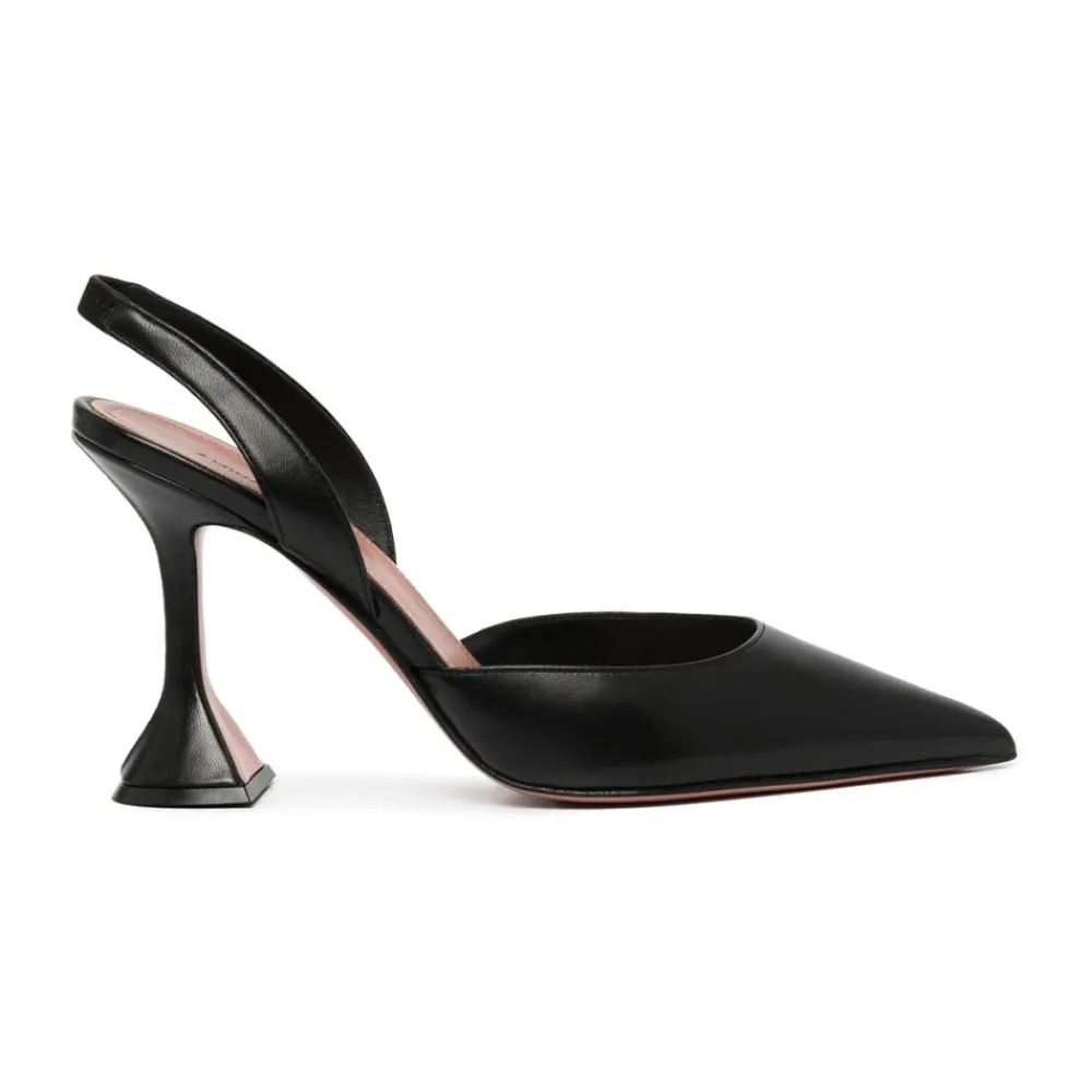 Pumps|Stiletter^Amina Muaddi hælet slingback sandal Sort
