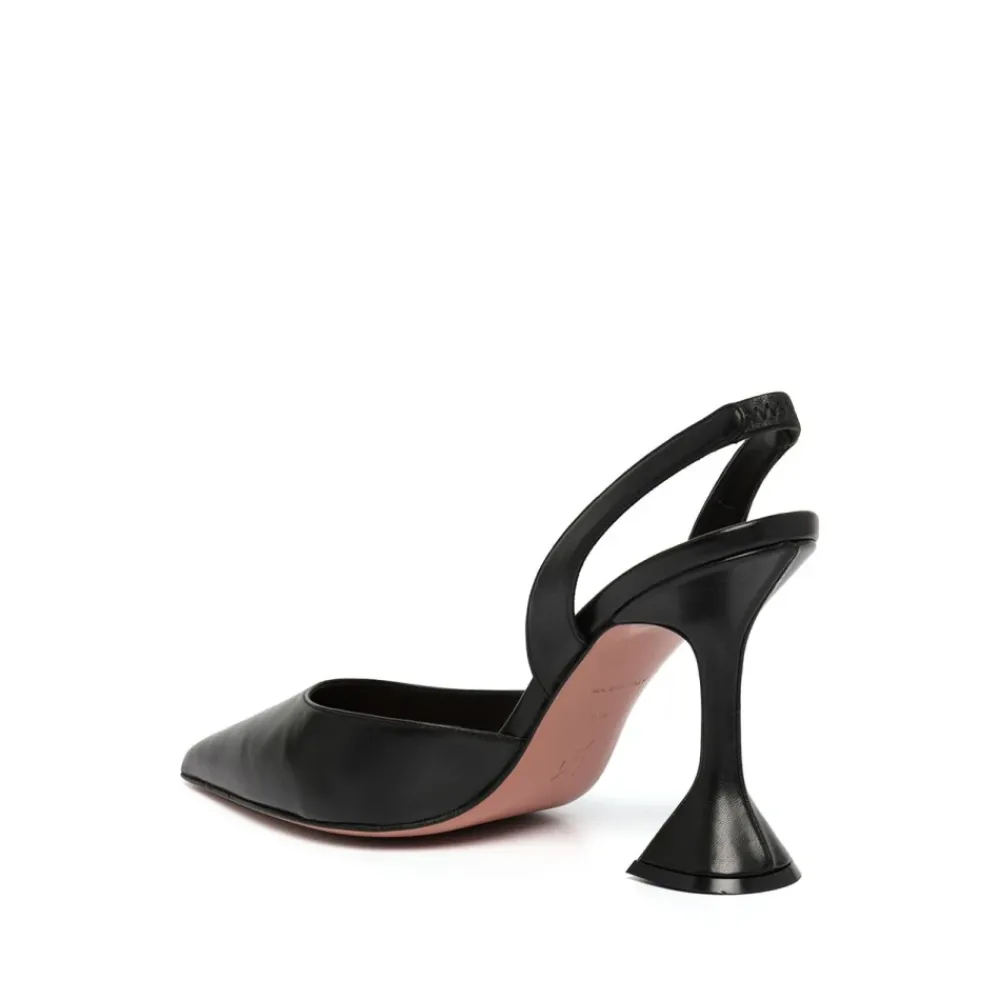 Pumps|Stiletter^Amina Muaddi hælet slingback sandal Sort