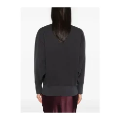 Sweatshirts^Anine Bing Jersey Sweatshirt med Logo Print Sort