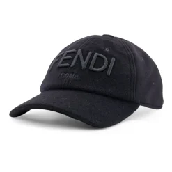 Huer, Kasketter & Hatte^Fendi Justerbar Velcro Hat Broderet Logo Sort