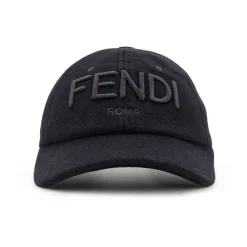 Huer, Kasketter & Hatte^Fendi Justerbar Velcro Hat Broderet Logo Sort