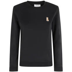 Sweatshirts^Maison Kitsuné Lady Fox Sweatshirt med Logo Sort