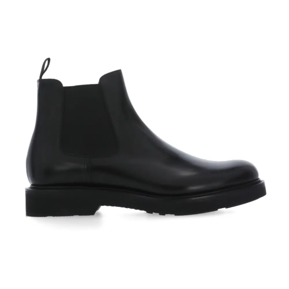 Chelsea Boots<Church's Læder Ankelstøvler med Elastikbånd Sort