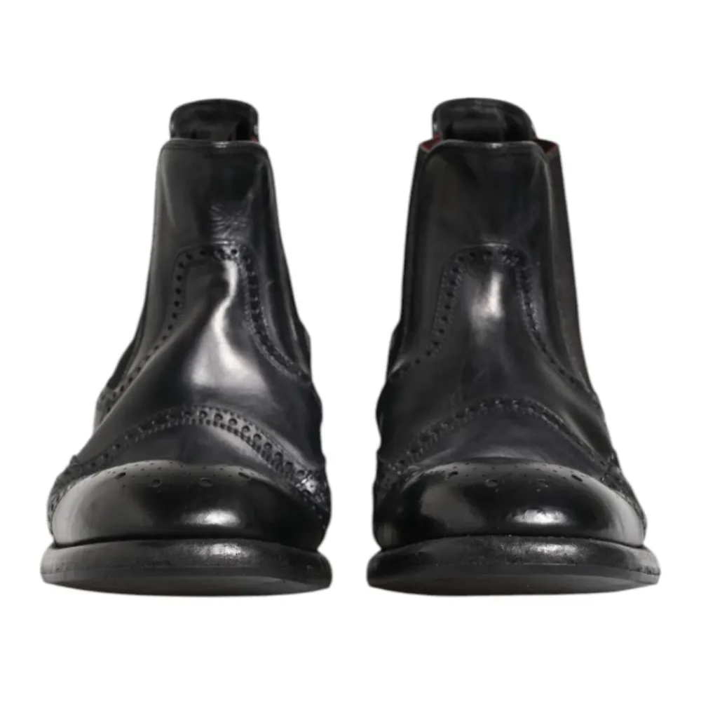 Chelsea Boots<Dolce & Gabbana læder ankelstøvler slip on Sort
