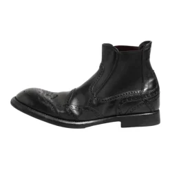 Chelsea Boots<Dolce & Gabbana læder ankelstøvler slip on Sort