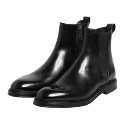 Chelsea Boots<Dolce & Gabbana læder Chelsea mid-calf støvler Sort