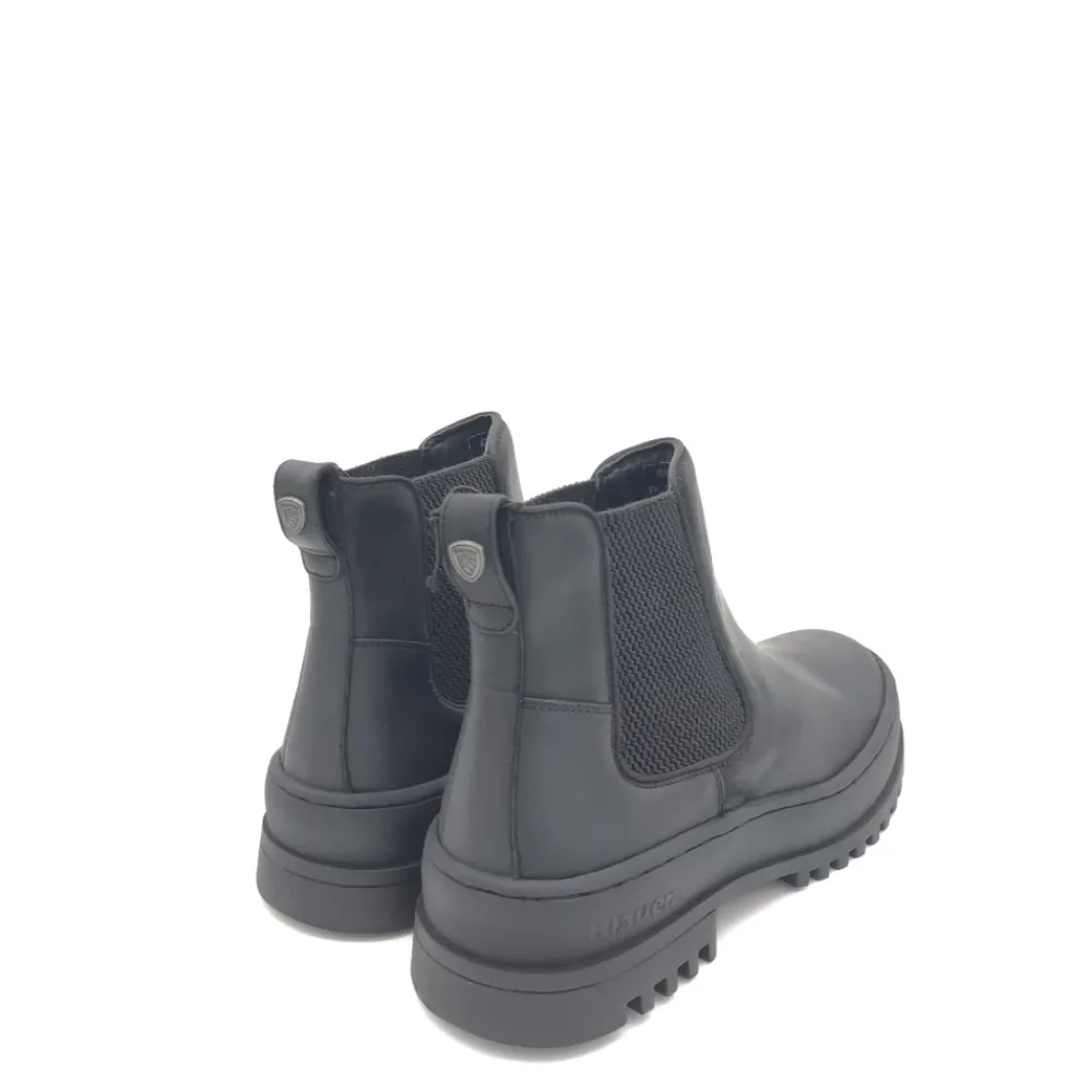 Chelsea Boots^Blauer læder Chelsea støvler Sort