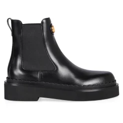 Chelsea Boots^Valentino Garavani Læder Chelsea Støvler Elastiske Indsæt Sort