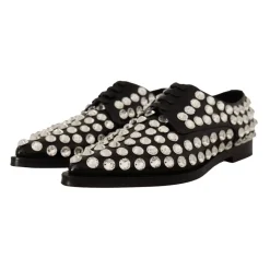 Snøresko^Dolce & Gabbana Læder Krystal Snøresko Sort