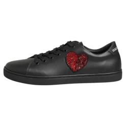 Snøresko^Dolce & Gabbana læder krystalhjerte sneakers Sort