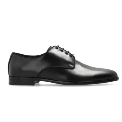 Snøresko<Dolce & Gabbana Læder Oxford Sko med Mandelformet Tå Sort