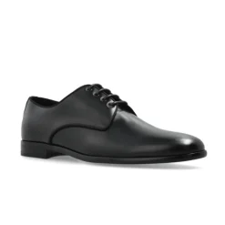 Snøresko<Dolce & Gabbana Læder Oxford Sko med Mandelformet Tå Sort