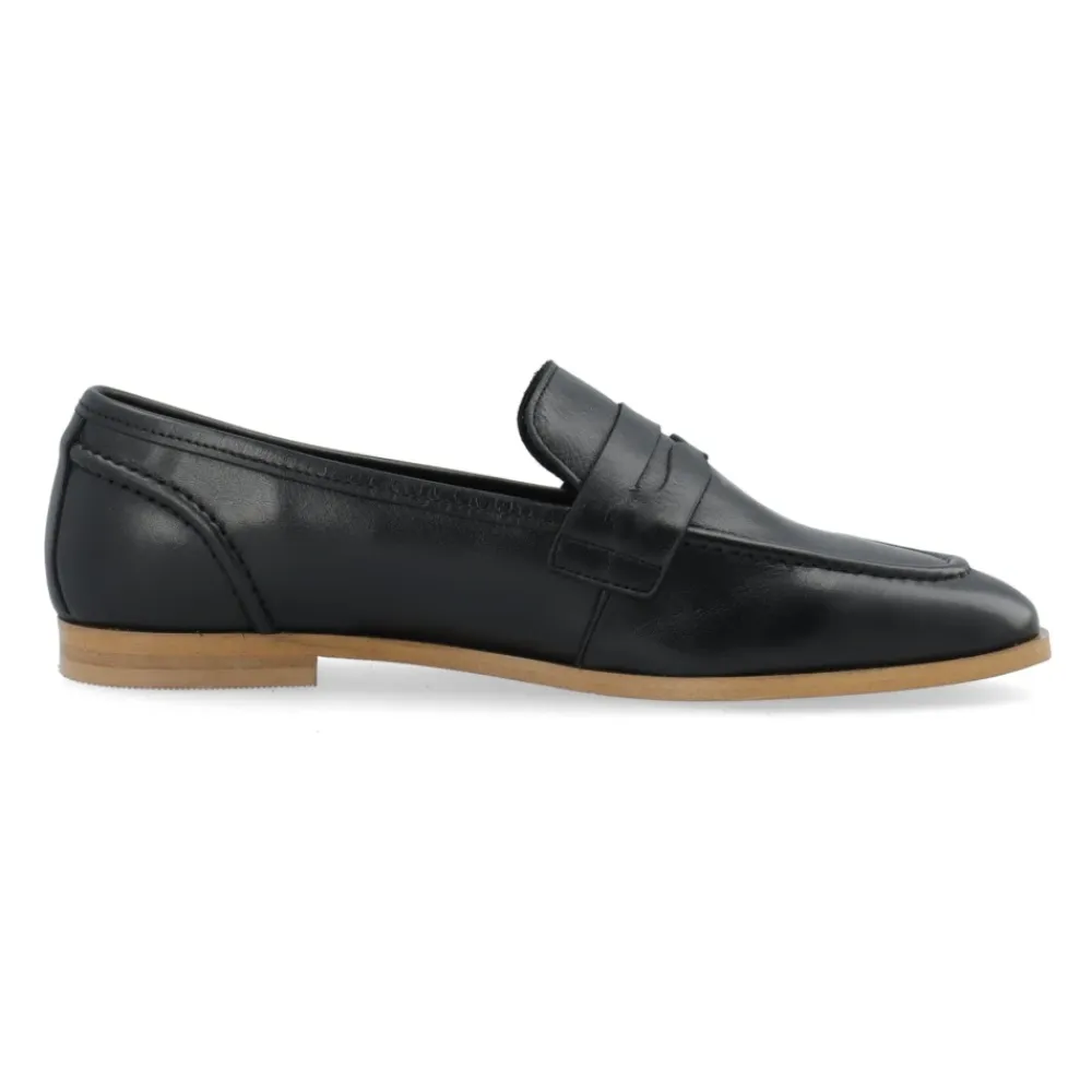 Loafers<Cashott Læder Penny Loafer til Kvinder Sort