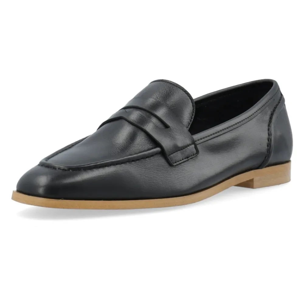 Loafers<Cashott Læder Penny Loafer til Kvinder Sort