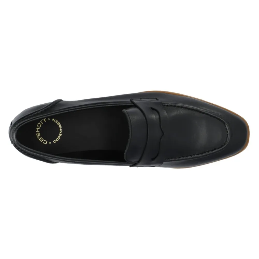 Loafers<Cashott Læder Penny Loafer til Kvinder Sort