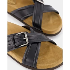 Sandaler^Valentino Garavani læder slide sandaler Sort