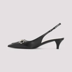 Pumps|Stiletter<Gucci læder slingback med Horsebit detalje Sort