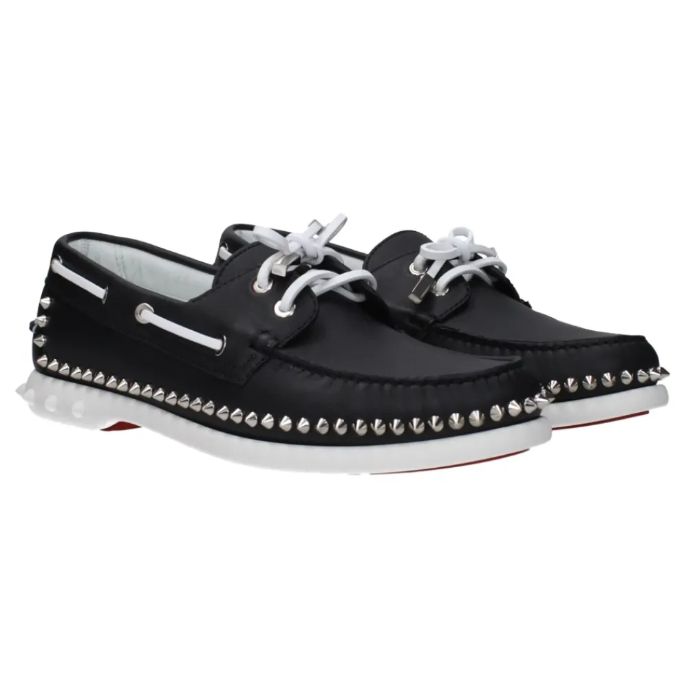 Sejlersko^Christian Louboutin læder Slip-On Loafers med nitter Sort