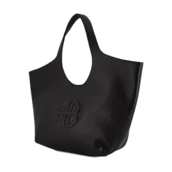 Indkøbstasker<Anine Bing Læder Tote Bag - Flaplukning Sort