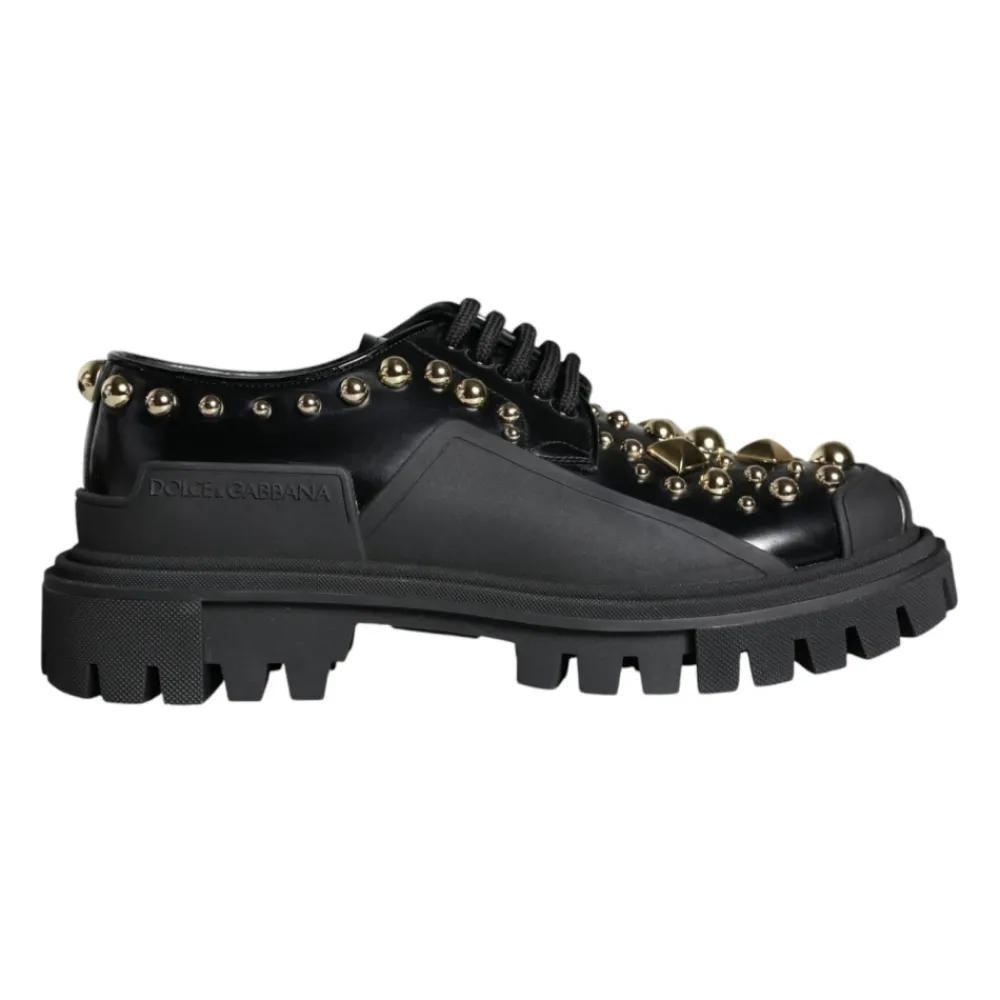 Snøresko<Dolce & Gabbana Læder Trekking Derby Sko Sort