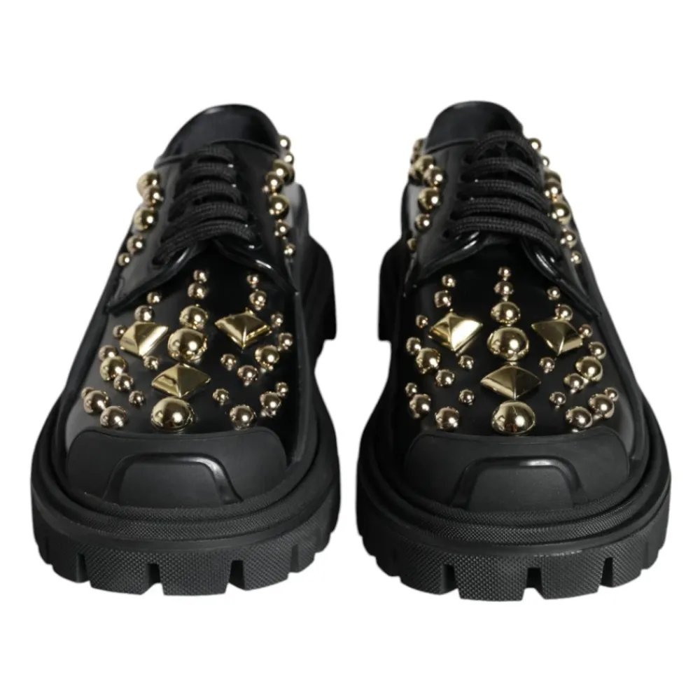 Snøresko<Dolce & Gabbana Læder Trekking Derby Sko Sort