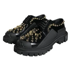 Snøresko<Dolce & Gabbana Læder Trekking Derby Sko Sort