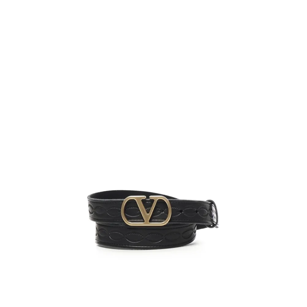 Bælter<Valentino Garavani læder Vlogo Signature bælte Sort