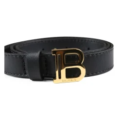 Bælter & Seler<Balmain læderbælte med gul spænde Sort
