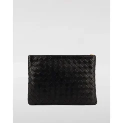 Clutch^Bottega Veneta læderclutch Sort