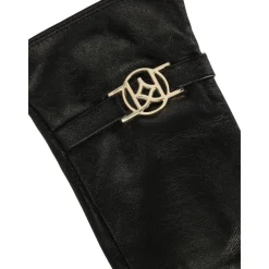 Handsker^Kazar læderhandsker med monogramrem Sort