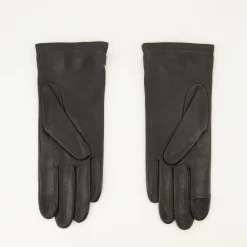 Handsker<Ami Paris læderhjertehandsker Sort