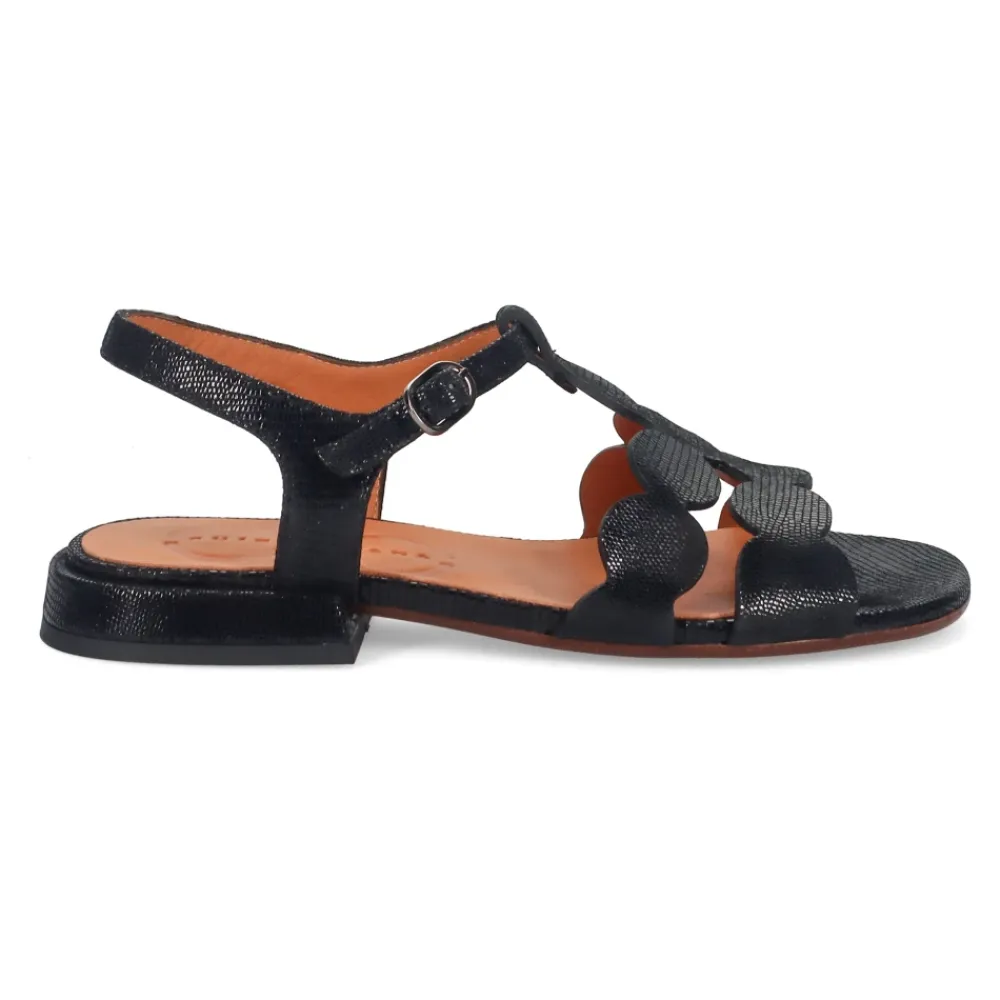 Sandaler<Chie Mihara læderhæle med spænde Sort