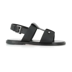 Sandaler<Christian Louboutin lædersandal med sølvnål Sort