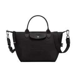 Håndtasker<Longchamp lædertaske med lynlås Sort