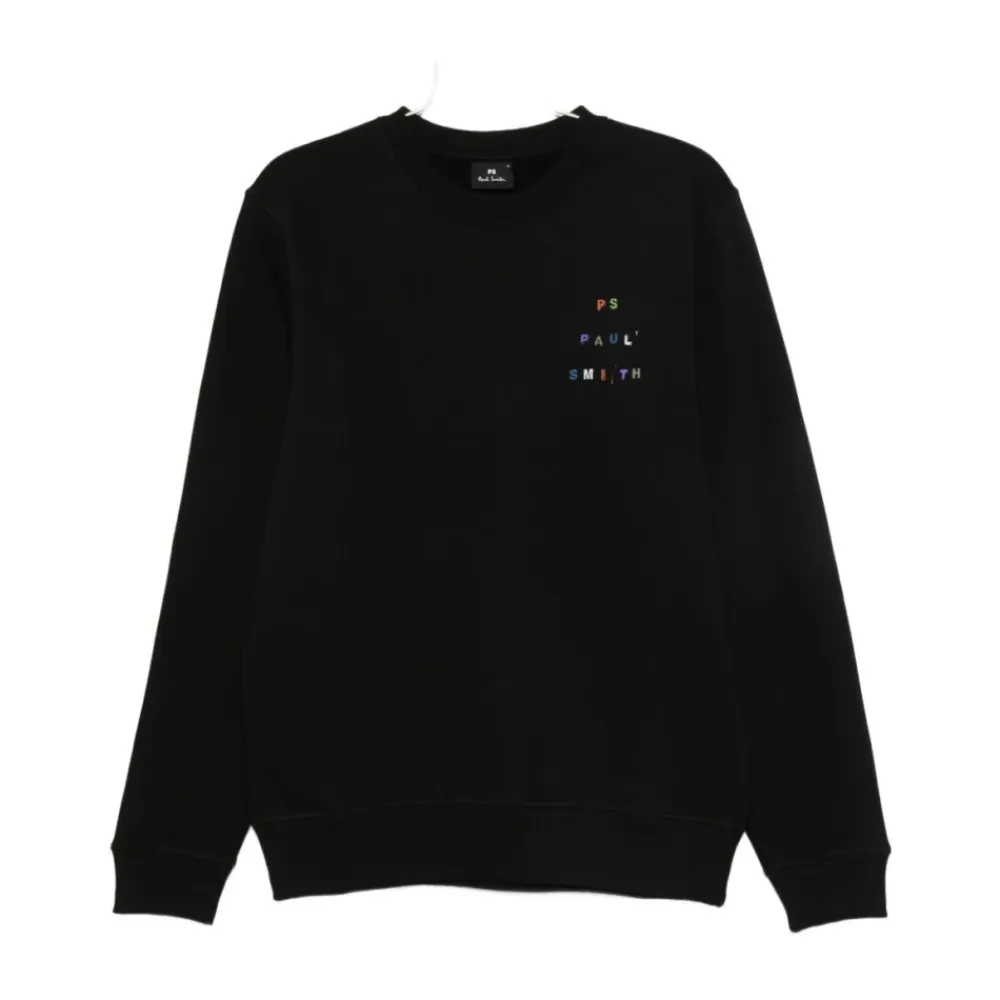 Sweatshirts^PS By Paul Smith Logo Bomuld Sweatshirt Sweaters Sort