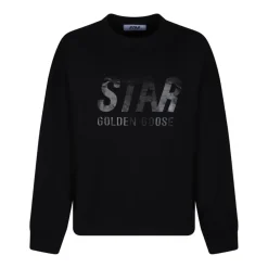 Trøjer|Sweatshirts<Golden Goose Logo Print Sweatshirt Sort
