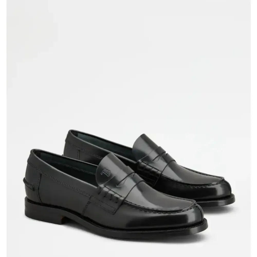 Loafers^Tod's Mokkasin Læder Flade Sko Sort