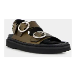 Sandaler^Ami Paris Sort Oliven Læder Sandaler Grøn