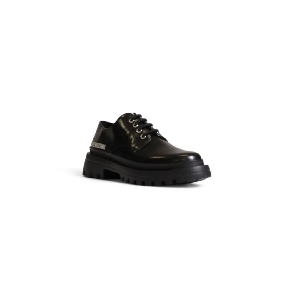 Snøresko<Love Moschino Patent Læder LaceUp Oxford Sko Sort