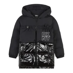 Jakker<DKNY polstret jakke med hætte Sort