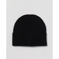 Huer & Kasketter<Dsquared2 Ribstrikket hue med logo-patch Sort