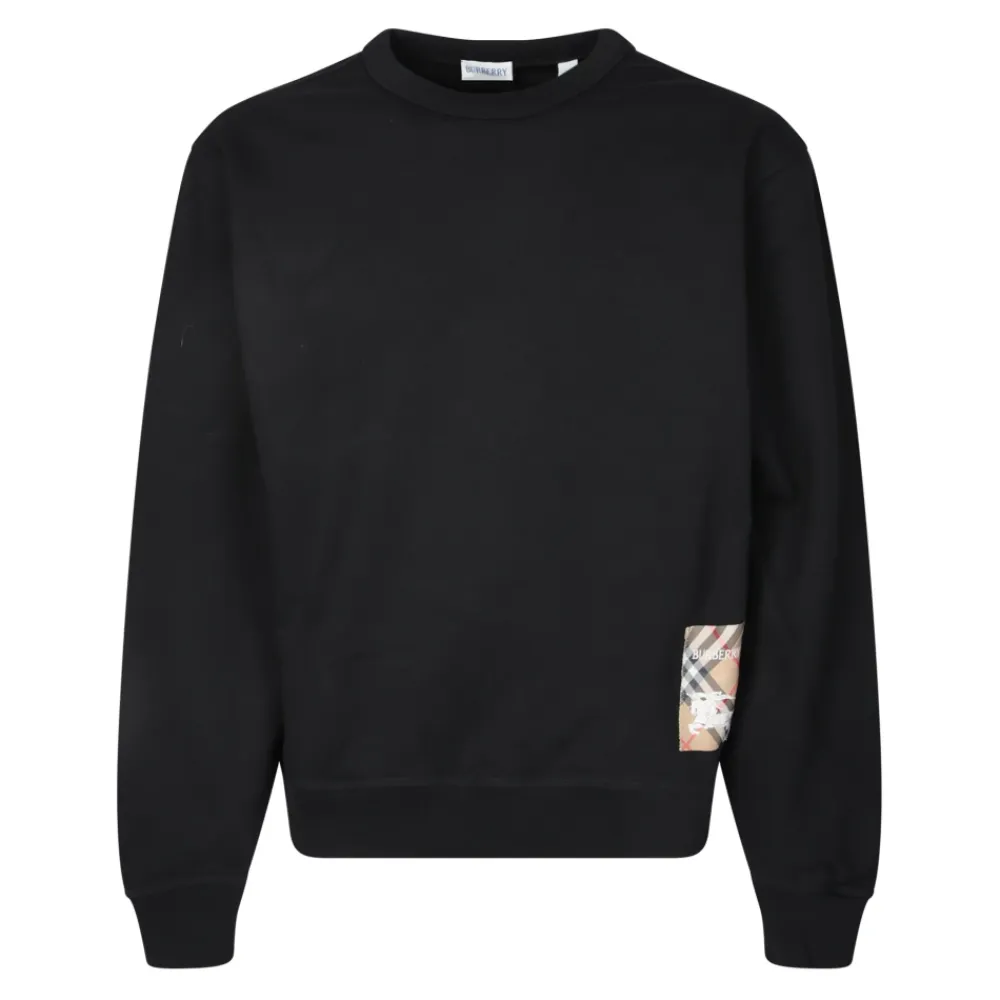 Sweatshirts^Burberry ribstrikket sweatshirt med lange ærmer Sort