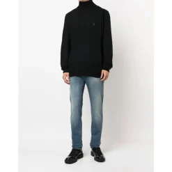 Strik<Polo Ralph Lauren Ribstrikket Trøje med Høj Hals Sort