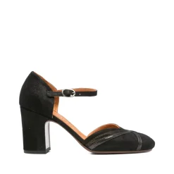 Pumps|Stiletter<Chie Mihara Ruskind Ankelrem Blokhæl Sort