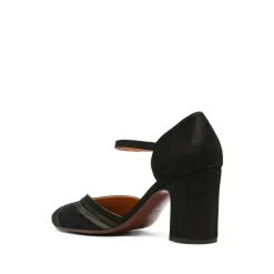 Pumps|Stiletter<Chie Mihara Ruskind Ankelrem Blokhæl Sort