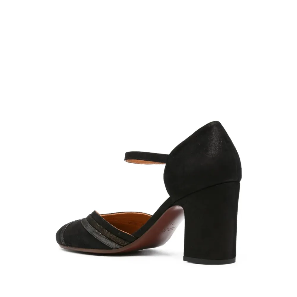 Pumps|Stiletter<Chie Mihara Ruskind Ankelrem Blokhæl Sort