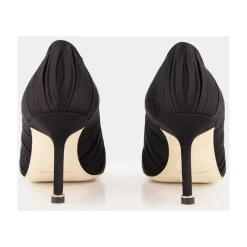 Pumps|Stiletter<Manolo Blahnik Satin Krystal Spænde Pumps Sort