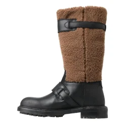 Vinterstøvler^Dolce & Gabbana Sort Shearling Motorcykelstøvler Multifarvet