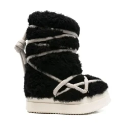 Vinterstøvler<Rick Owens Shearling Snøresko Sort